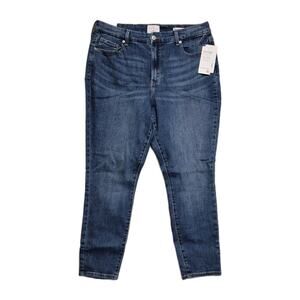 True Craft Women Ankle Curvy High Rise Skinny Denim Jeans 16 Plus Stretch Blue